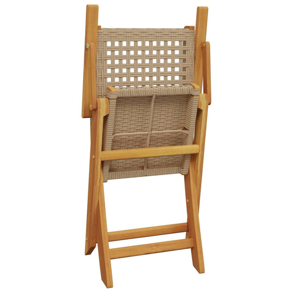 vidaXL 5-piece Garden Dining Set Beige Poly Rattan and Solid Wood