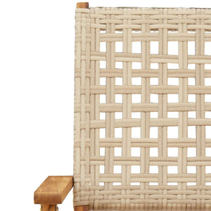 vidaXL 5-piece Garden Dining Set Beige Poly Rattan and Solid Wood
