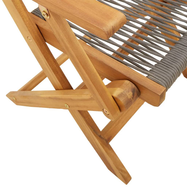 vidaXL 5-Piece Garden Dining Set Polypropylene and Solid Wood Grey