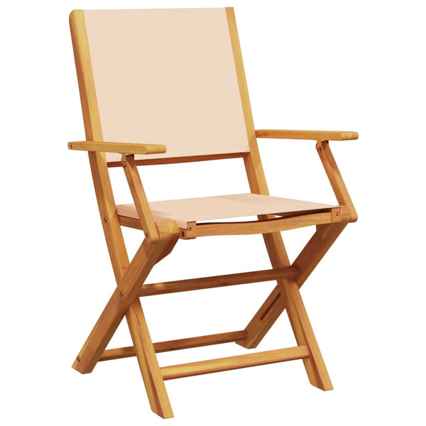 vidaXL 5-piece Garden Dining Set Fabric and Solid Wood Beige