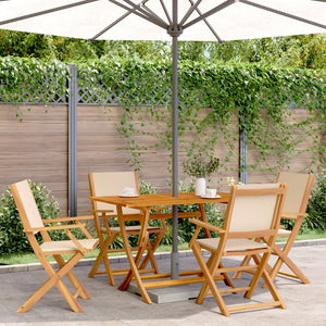 vidaXL 5-piece Garden Dining Set Fabric and Solid Wood Beige