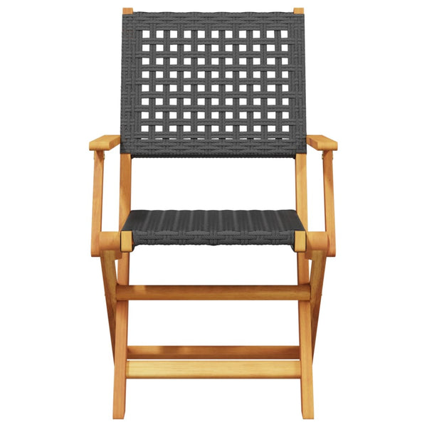 vidaXL 7-Piece Garden Dining Set Poly Rattan and Solid Wood Black