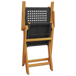 vidaXL 7-Piece Garden Dining Set Poly Rattan and Solid Wood Black