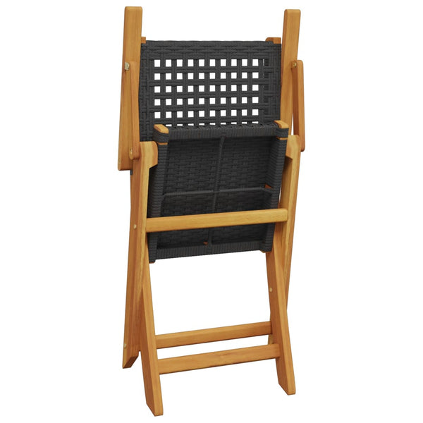 vidaXL 7-Piece Garden Dining Set Poly Rattan and Solid Wood Black
