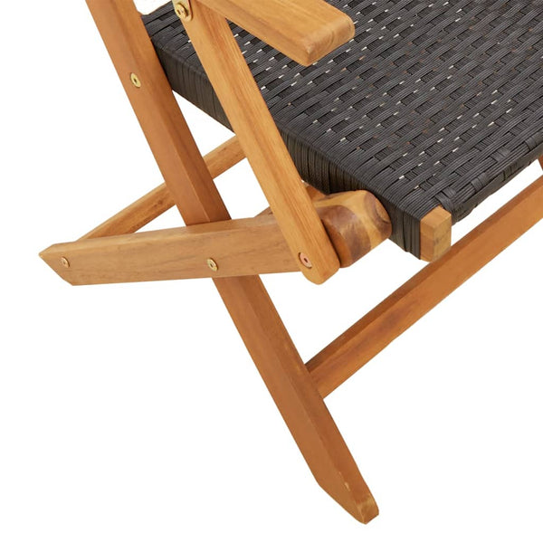 vidaXL 7-Piece Garden Dining Set Poly Rattan and Solid Wood Black