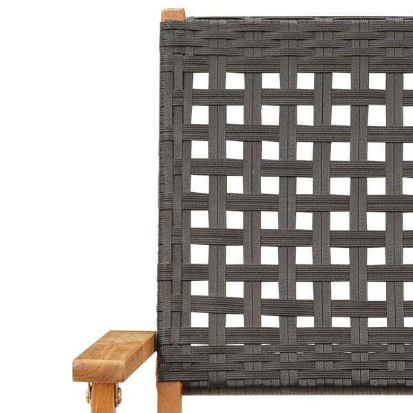 vidaXL 7-Piece Garden Dining Set Poly Rattan and Solid Wood Black