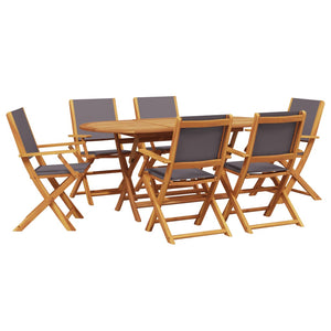 vidaXL 7-Piece Garden Dining Set Fabric and Solid Wood Anthracite
