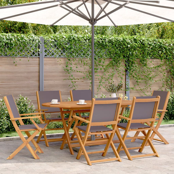 vidaXL 7-Piece Garden Dining Set Fabric and Solid Wood Anthracite