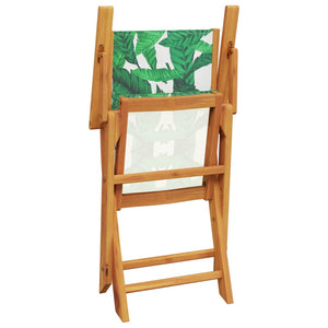 vidaXL 7-Piece Garden Dining Set Fabric and Solid Wood Leaf Pattern