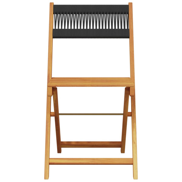 vidaXL 3-piece Bistro Set Black Polypropylene and Solid Wood