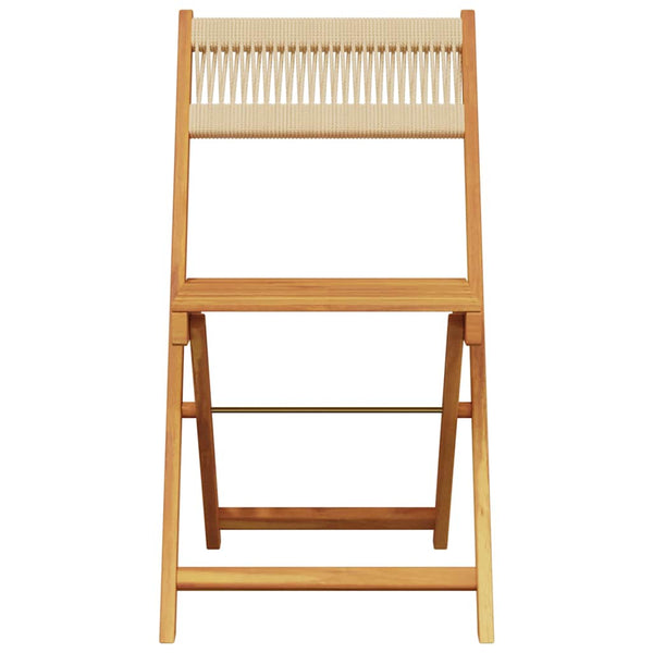 vidaXL 3-Piece Bistro Set Beige Polypropylene and Solid Wood