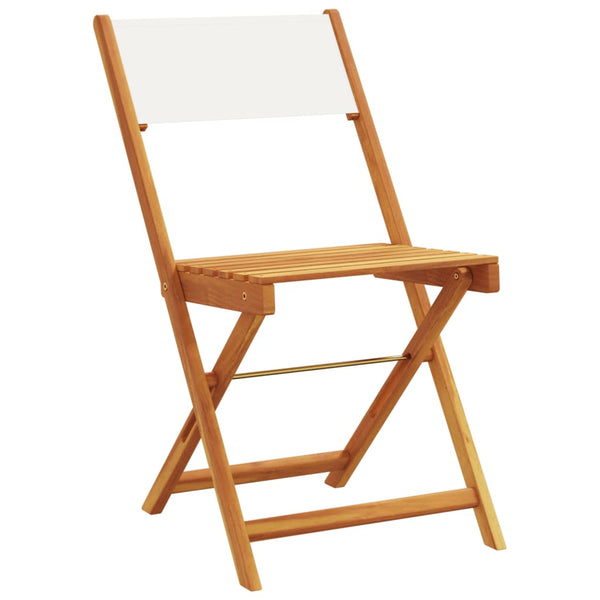 vidaXL 3-Piece Bistro Set Cream Fabric and Solid Wood