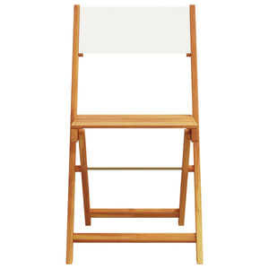 vidaXL 3-Piece Bistro Set Cream Fabric and Solid Wood