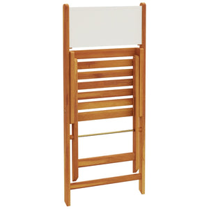 vidaXL 3-Piece Bistro Set Cream Fabric and Solid Wood