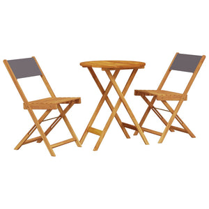 vidaXL 3-Piece Bistro Set Anthracite Fabric and Solid Wood