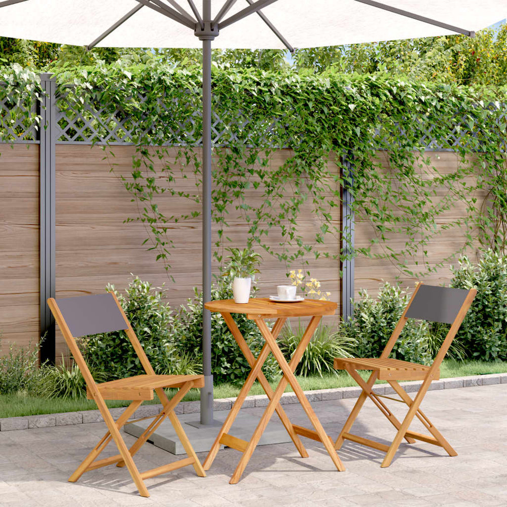 vidaXL 3-Piece Bistro Set Anthracite Fabric and Solid Wood