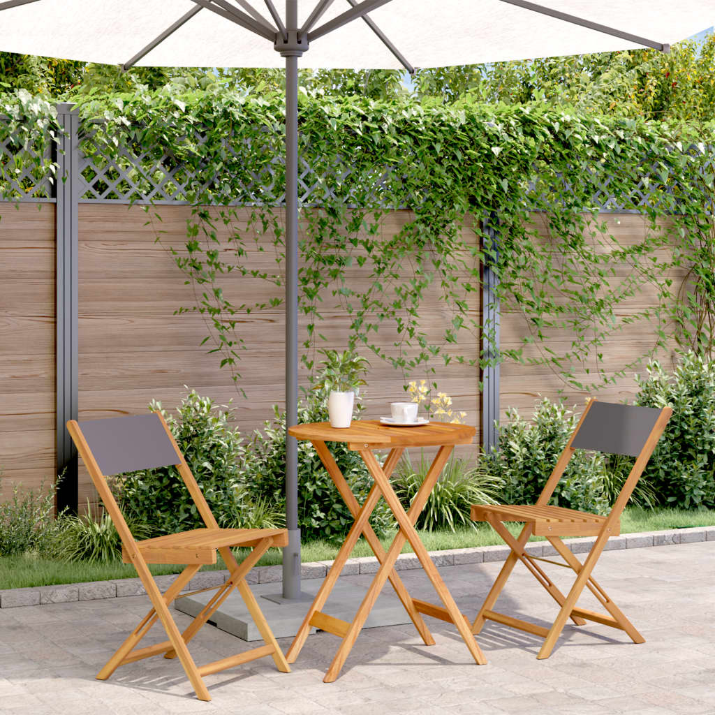 vidaXL 3-Piece Bistro Set Anthracite Fabric and Solid Wood