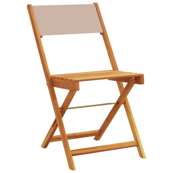 vidaXL 3-Piece Bistro Set Taupe Fabric and Solid Wood