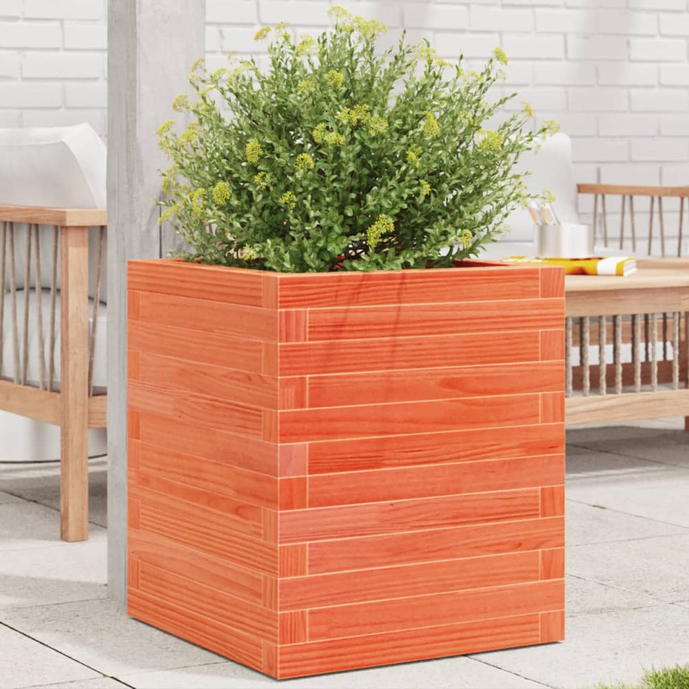 vidaXL Planter Wax Brown 40x40x46 cm Solid Pine Wood