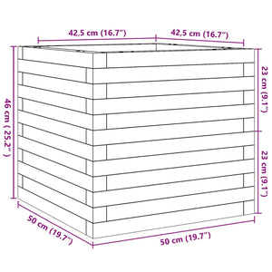 vidaXL Garden Planter 50x50x46 cm Impregnated Pinewood