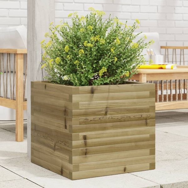 vidaXL Garden Planter 50x50x46 cm Impregnated Pinewood