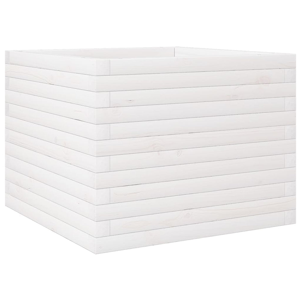 vidaXL Planter White 60x60x46 cm Solid Pine Wood
