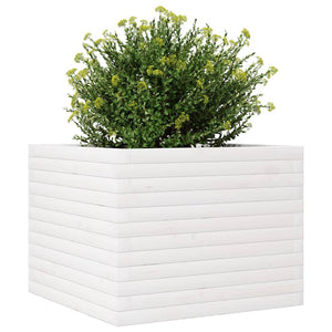 vidaXL Planter White 60x60x46 cm Solid Pine Wood