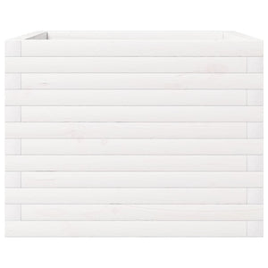 vidaXL Planter White 60x60x46 cm Solid Pine Wood