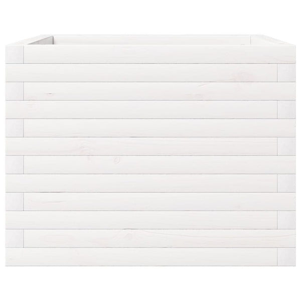 vidaXL Planter White 60x60x46 cm Solid Pine Wood