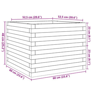 vidaXL Planter White 60x60x46 cm Solid Pine Wood