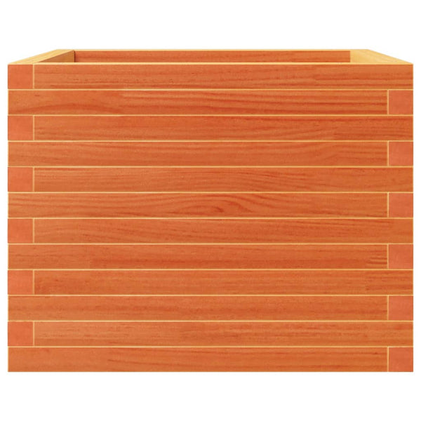 vidaXL Planter Waxed Brown 60x60x46 cm Solid Pine Wood