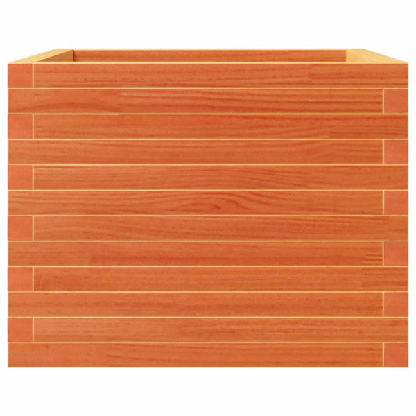 vidaXL Planter Waxed Brown 60x60x46 cm Solid Pine Wood