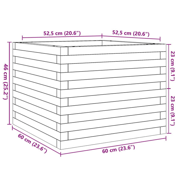 vidaXL Planter 60x60x46 cm Solid Douglas Fir