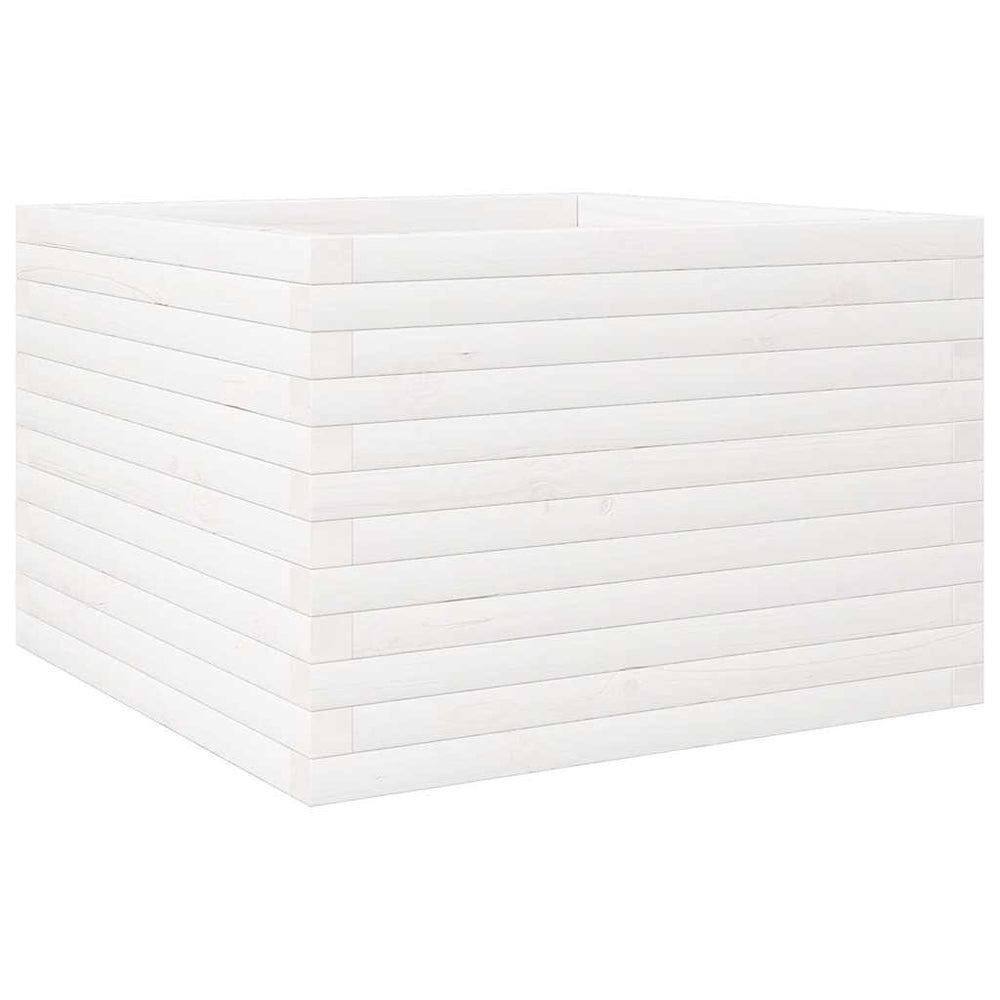 vidaXL Planter White 70x70x46 cm Solid Pine Wood