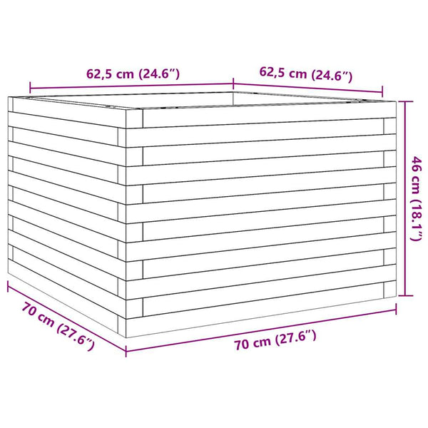 vidaXL Planter 70x70x46 cm Solid Douglas Fir