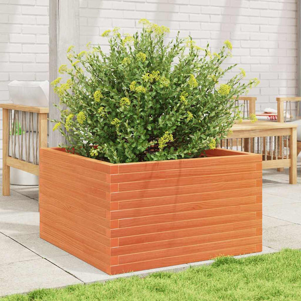 vidaXL Planter Wax Brown 80x80x46 cm Solid Pine Wood