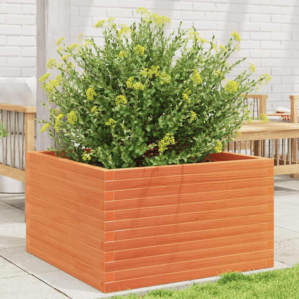 vidaXL Planter Wax Brown 80x80x46 cm Solid Pine Wood
