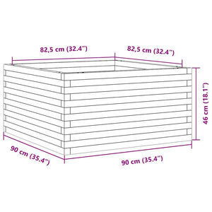 vidaXL Planter 90x90x46 cm Solid Pine Wood