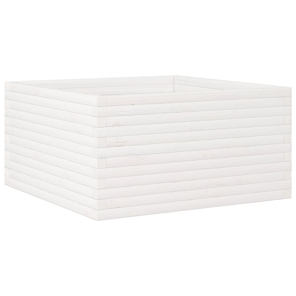 vidaXL Planter White 90x90x46 cm Solid Pine Wood
