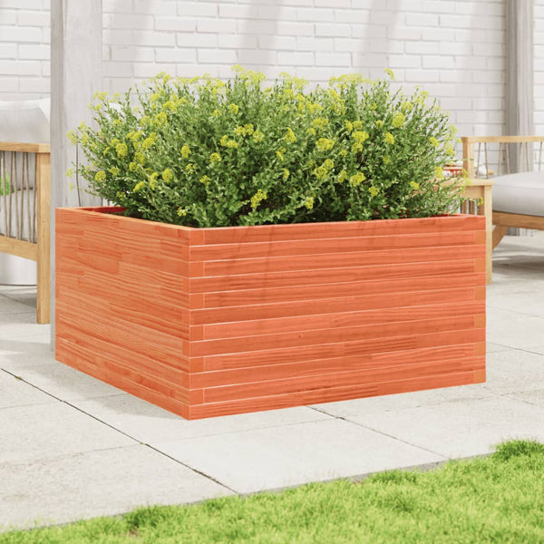 vidaXL Raised Garden Bed Wax Brown 90x90x46 cm Solid Pine Wood
