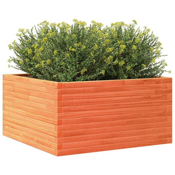 vidaXL Raised Garden Bed Wax Brown 90x90x46 cm Solid Pine Wood