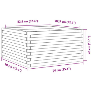 vidaXL Raised Garden Bed Wax Brown 90x90x46 cm Solid Pine Wood