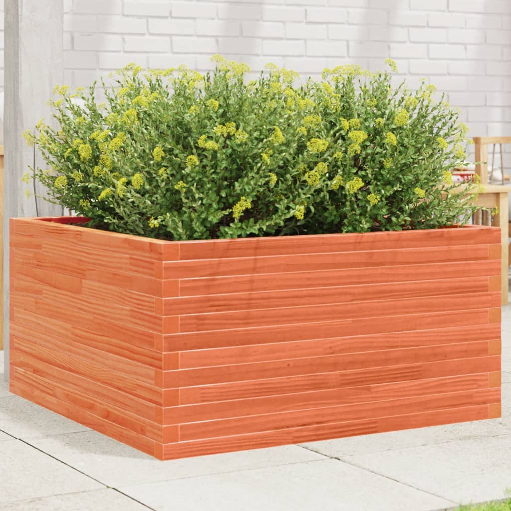 vidaXL Raised Garden Bed Wax Brown 90x90x46 cm Solid Pine Wood