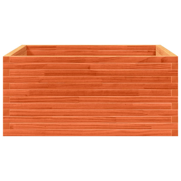vidaXL Planter Wax Brown 100x100x46 cm Solid Pine Wood