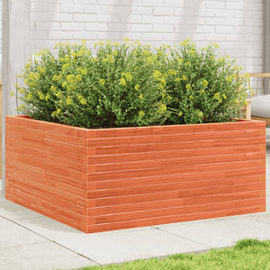 vidaXL Planter Wax Brown 100x100x46 cm Solid Pine Wood