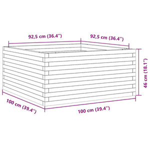 vidaXL Planter 100x100x46 cm Solid Douglas Fir