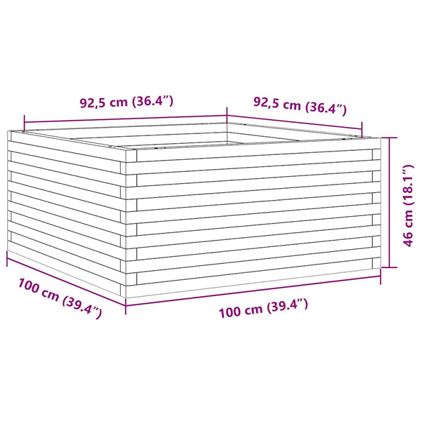 vidaXL Planter 100x100x46 cm Solid Douglas Fir