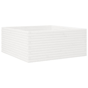 vidaXL Garden Planter White 110x110x46 cm Solid Pine Wood
