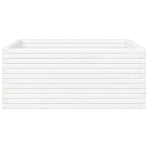 vidaXL Garden Planter White 110x110x46 cm Solid Pine Wood