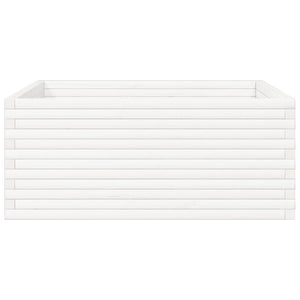 vidaXL Garden Planter White 110x110x46 cm Solid Pine Wood